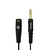 D'Addario Accessories Headphone Extension Cable - 1/4 Inch Female to 1/4 Inch Male Headphone Cable - Stereo Cable - 20 Feet/7.62 Meters - 1 Pack