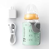 Portable Bottle Warmer, Baby Milk Heat Keeper with LED Display, USB Warmer Bottle for Car Travel, Bottles Warmers on The go Green