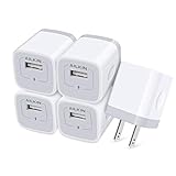 AILKIN USB Charger Wall Plug, [5Pack-1Port] Fast Charging Outlet AC Power Adapter Block Cube for iPhone, iPad, Samsung, Camera, Android or Type C Phones & Tablets Charge Multiple USB Hub Station Base