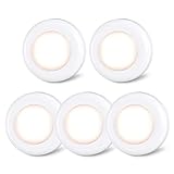 STAR-SPANGLED Tap Light Push Lights Mini Night Touch Light LED Puck Lights Portable Under Cabinet Lighting Battery Operated Powered DIY Stick On Lights Closet Counter Kitchen Warm White 5Pack