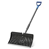 MoNiBloom Snow Shovel 21.5 Inch x 11.5 Inch Blade with Durable Aluminum Edge, 50' Detachable Large Snow Shovel with D-Grip Handle for Home Patio and Walkways