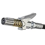 LockNLube Grease Gun Coupler locks onto Zerk fittings. Grease goes in, not on the machine. World's best-selling original locking grease coupler. Rated 10,000 PSI. Long-lasting rebuildable tool.