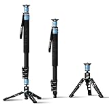 SIRUI AM-404FL Camera Monopod with Feet, 74.8 Inch Aluminum Travel Video Monopod with Removable Base, Slim and Lightweight, Max Load 26.4lbs, 360°Panorama Panning, 4-Section for Canon Nikon Sony