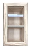 Bahia Recessed Unfinished Solid Wood Double Toilet Paper Holder with Simple Frame Trim