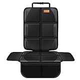 Car Seat Protector for Child Car Seat, Water and Stain Protection Car Seat Cover with Thick Padded + Storage Bag, 1-Park Leather Seat Prevents Seat Marks/Pet Anti-Slip, Sedan SUV Truck（Black，1）