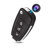 HD 1080P Mini Car Key Camera Video Spy Cam, Portable Small Security DVR Cam with IR Night Vision/Motion Detection,Mini Recording Device for Indoor & Outdoor No Needed WiFi No Audio