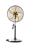 HiCFM 5000 CFM 20 inch High Velocity Pedestal Oscillating Fan with Powerful 1/5 Motor, 9ft Power Cord, Oscillation, Metal Body with Wheels for Garage, Commercial or Industrial - UL Safety Listed
