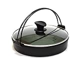 JapanBargain 3868, Sukiyaki Nabe Pot Shabu Shabu Hot Pot Pan with Glass Lid for Induction Heating IH Stove