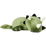 Plupiapio 2lbs Cute Soft Dinosaur Weighted Stuffed Animals, 14 inch Green Dino Stuffed Plush Animal Throw Pillows, Kawaii Plushies Hugging Toy Gifts for Kids
