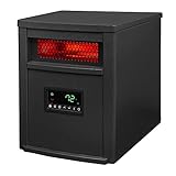 LifeSmart LifePro 1500W Portable Electric Infrared Quartz Indoor Space Heater with 8 Adjustable Heating Elements and Remote Control, Black
