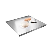 KORVOS 304 Cutting Boards, Large Stainless Steel Cutting Chopping Boards, Heavy Duty Baking Board with Lip for Kitchen, Pastry Board for Meat, Vegetables, Bread (size:23.6' X 19.6')