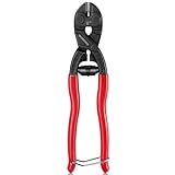 WORKPRO 8-inch Mini Bolt Cutter with Recess and Spring, Compact Bolt Cutters with Comfortable Soft Grip, Security Lock,CR-V Steel Blade for Wire, Cables, Chains, Small Screws