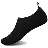 Womens and Mens Kids Water Shoes Barefoot Quick-Dry Aqua Socks for Beach Swim Surf Yoga Exercise (TW.Black, XS)