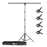 Hpusn 8.5 x 5 ft Backdrop Stand: Photo Video Studio Adjustable Backdrop Stand for Parties, Wedding, Photography, Advertising Display