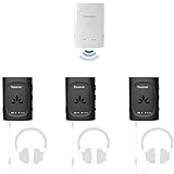 Avantree Audiplex - Wireless Transmitter & Receiver Set of 3 Scalable to 100 for Outdoor Projector Movies, Live Music Monitoring, Hearing Assistance in Church, Broadcast to Multiple Headphones