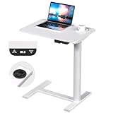Kingant Cordless Electric Overbed Table, Height Adjustment with Battery Operated,Hospital Tray,Mobile Laptop Standing Desk,Bedside Table(Home & Hosptial Use)