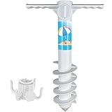 weallbuy Beach Umbrella Sand Anchor, Spiral Sand Anchor for Umbrella, Beach Umbrella Screw Anchor with Handle for Beach/Sand/Lawn/Land, for 0.98-1.45 in Pole