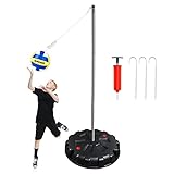 EPOGG Portable Tetherball Set with Sturdy Base, Tether Ball and Rope with Heavy Duty Poles for Backyard Family Kids Fun Outdoor Games