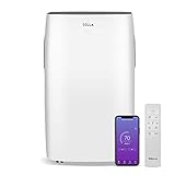 DELLA 14,000 BTU Smart WiFi Enabled Portable Air Conditioner, Freestanding Indoor Electric Fan Dehumidifier Unit on Wheels with Remote Control, Self Evaporation, Window Kit
