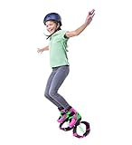 HearthSong Jump2It Bouncy Spring Shoes, Kangaroo Jumping Shoes, Non-Slip Moon Shoes Indoor/Outdoor Active Play, 150 lbs. Ages 5 and Up, Large, Hot Pink