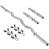YCCHENG Hollow Curl Bar EZ Bars Kit Barbell and Dumbbell Handles for Weightlifting and Powerlifting Strength Training Bars