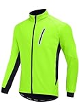 BALEAF Men's Winter Cycling Jackets Water Resistant Thermal Running Softshell Jacket Warm Cold Weather Pockets Green M