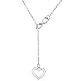 AM ANNIS MUNN Infinite Heart Necklace - 925 Sterling Silver Heart Necklaces for Women Gifts for Women Wife Girlfriend on Mothers Day Christmas Valentine's Day Birthday