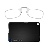 ThinOptics Reading Glasses + FlashCard Case | Clear Frame, 2.00 Strength Readers