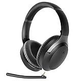 Avantree Aria Pro aptX-HD Bluetooth 5.0 Active Noise Cancelling Headphones with Boom Microphone for Music & Calls, SSD Option, Low Latency Over Ear Wireless & Wired Headset for Phone Computer Laptop