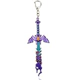 Imptora MEETCUTE Decayed MasterSword Keychain Latest,Cool Sword Key Ring for Men and Women Legend of Zeld the Tears Kingdom MasterSword Key chain Cosplay Accessories - Purple