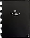 Rocketbook Planner & Notebook, Fusion : Reusable Smart Planner & Notebook | Improve Productivity with Digitally Connected Notebook Planner | Dotted, 8.5' x 11', 42 Pg, Infinity Black, with Pen, Cloth, and App