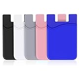 SHANSHUI Phone Card Holder, Silicone Card Holder for Phone Case Wallet Credit Card Holder Strong Adhesive Pocket Stick on Compatible for iPhone & All Smartphones