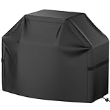 Grill Cover, BBQ Grill Cover, Waterproof, Weather Resistant, Rip-Proof, Anti-UV, Fade Resistant, with Hook-and-Loop Straps, Gas Grill Cover for Most Grills, 48 inch, Black
