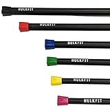 HulkFit Total Body Workout Weighted Bar Weighted Workout Bar Weighted Exercise Bar (30), Black, 30 Pounds