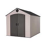 Lifetime 60371 Outdoor Storage Shed with Window, Skylights, and Shelving, 8 by 10 Feet