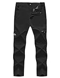 Rdruko Men's Hiking Work Pants Lightweight Quick Dry Water Resistant Outdoor Fishing Pants 6 Pockets (Black,US 36)