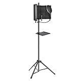 CODN Studio Recording Microphone Isolation Shield with Pop Filter & Tripod Stand, High Density Absorbent Foam to Filter Vocal, Foldable Sound Shield for Blue Yeti and Condenser Microphones…