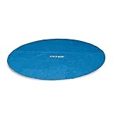 Intex 29025E 18 Foot Round Easy Set Vinyl Blue Solar Cover for Swimming Pools with Carrying Bag and Drain Holes, (Pool Cover Only)
