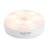 Momo Lifestyle Motion Sensor Night Light, Automatic Under Cabinet Lights USB Rechargeable Battery Warm Yellow 3.7V 500mAh LED Wall Night Light Attachable Everywhere (1 Pack) Luzinha