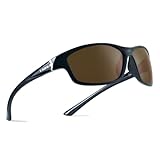 Bnus italy made corning glass lens polarized sunglasses for men Running Driving Fishing shades (B7248 Black/Brown Lens Polarized, Glass lens)