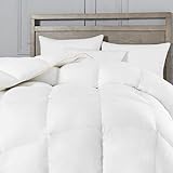 KAKABELL Goose Down Feather Comforter King Size Quilted White Duvet Insert Noiseless Ultra Soft and Cozy Comforter Baffle Box Design Bed Insert with Corner Tabs-90'x106'