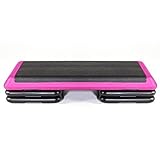 The Step Original Aerobic Platform, Health Club Size Steppers for Exercise with 4 risers for adjustable Home Workout,Pink