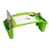 Mind Reader Kids Lap Desk, Activity Tray, Drawing, Stackable, Classroom, Portable, Plastic, 22.25' L x 10.75' W x 8.5' H, Green