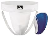 MUELLER Sports Medicine Athletic Supporter with Flex Shield Cup, White/Blue, Youth Large