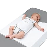 Baby Brezza Safe Sleep Swaddle Blanket for Crib Safety for Newborns and Infants – Safe, Anti-Rollover Blanket, White