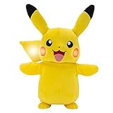 Pokémon Pikachu Electric Charge Plush - 10 Inch Interactive Plush with Lights, Voice Reactions, and Thunder FX