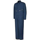 Red Kap Men's Insulated Twill Coverall with Quilted Lining, Long Sleeve, Navy, X-Large