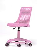 Office Factor Kid’s Chair- Adjustable Height Office School Children Desk Chair- Revolving Chair with Wheels- Breathable Back Chair for Kids, Holds up to 175 Lbs – Color Pink