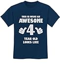 This is What an Awesome 4 Year Old Looks Like Funny Kids T-Shirt 4T Navy