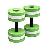 Trademark Innovations Water Aerobics Aquatic Exercise Dumbbells (Light Green, .66 lbs, 11 x 6-Inch, Set of 2)